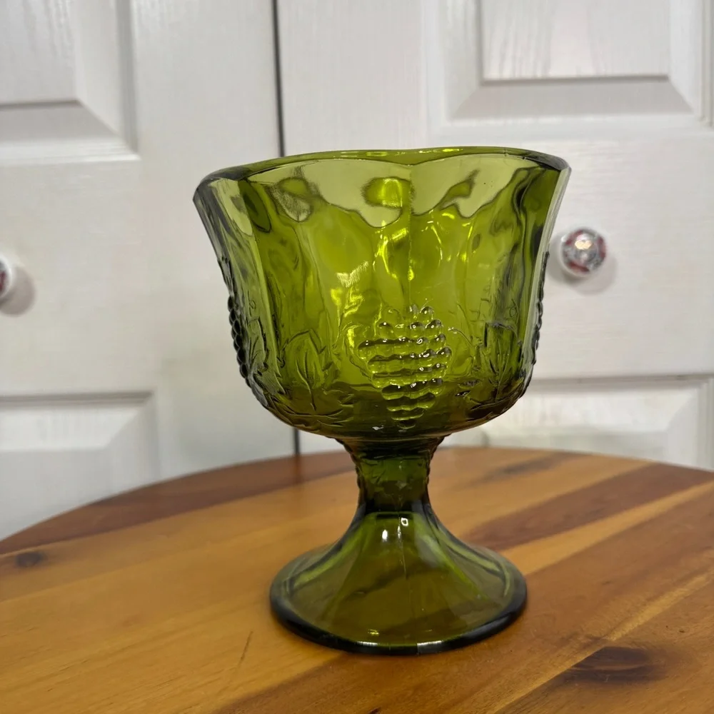 Indiana Glass green colony harvest compote candy dish‎